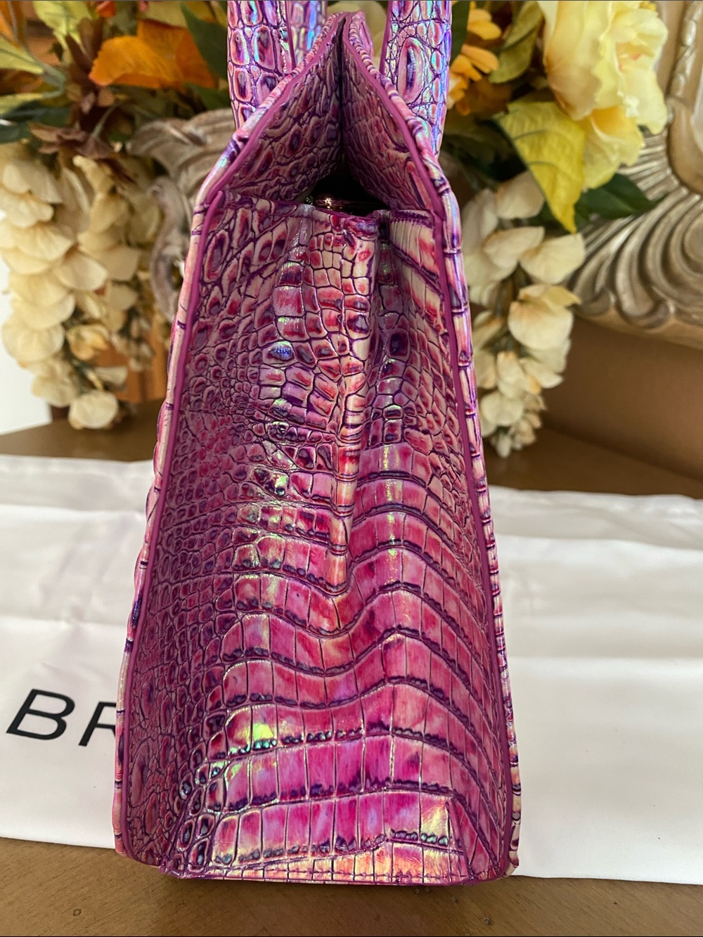 Brahmin Rosetta and matching Lennon wallet, Purple Iris - Picture 3 of 7